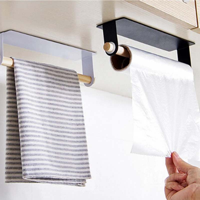 Metal Wall Hanging Holder Wood Towel Shelf Toilet Paper Organizer Rag Holder Plastic Wrap Film Storage Racks Kitchen Accessorie
Metal Wall Hanging Holder Wood Towel Shelf Toilet Paper Organizer Rag Holder Plastic Wrap Film Storage Racks Kitchen Accessorie