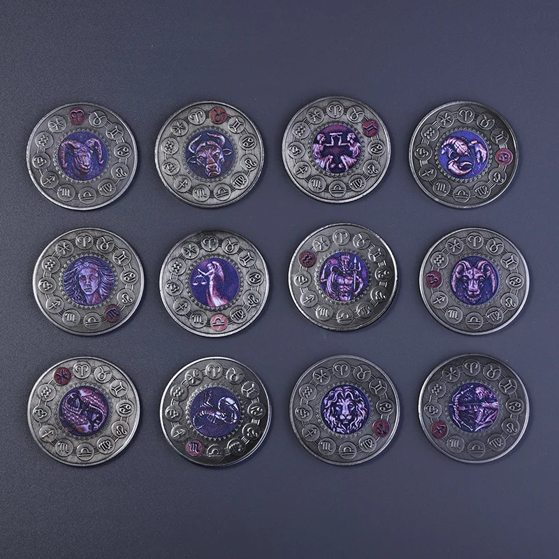 Twelve Constellation Coins Libra Aquarius Sagittarius Tarot Divination Constellation Retro Silver Plated Coins Collectibles
Twelve Constellation Coins Libra Aquarius Sagittarius Tarot Divination Constellation Retro Silver Plated Coins Collectibles