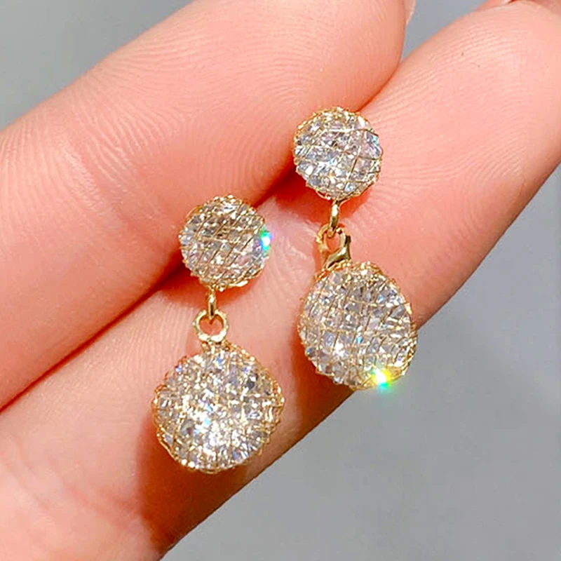 New Trendy 14k Real Gold Shining Crystal Netting Earrings for Women S925 Silver Needle Stud High Quality Jewelry AAA Zircon Gift
New Trendy 14k Real Gold Shining Crystal Netting Earrings for Women S925 Silver Needle Stud High Quality Jewelry AAA Zircon Gift