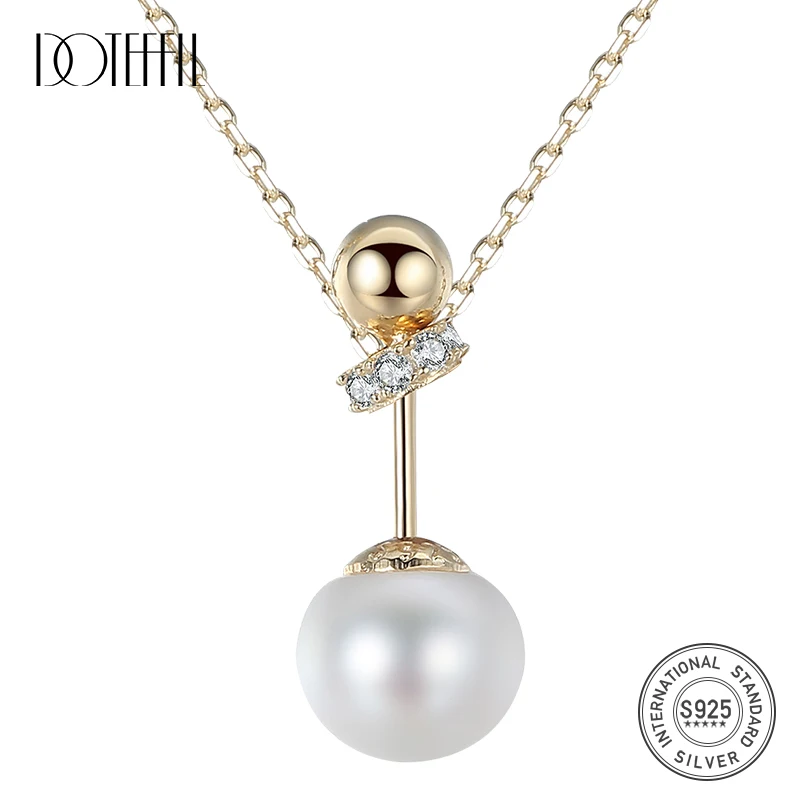 DOTEFFIL 100% 925 Silver Necklace Pearl Pendant Women Fine Jewelry Link Natural Freshwater Pearl Chain Gilt Necklace Gift Party
DOTEFFIL 100% 925 Silver Necklace Pearl Pendant Women Fine Jewelry Link Natural Freshwater Pearl Chain Gilt Necklace Gift Party