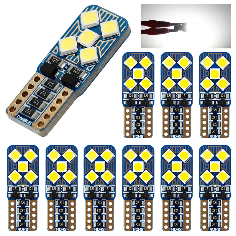 10Pcs T10 LED Canbus 3030 10SMD W5W 194 168 12V-24V Auto LED Car Interior Light plate Dome Reading Lamp Clearance Light
10Pcs T10 LED Canbus 3030 10SMD W5W 194 168 12V-24V Auto LED Car Interior Light plate Dome Reading Lamp Clearance Light