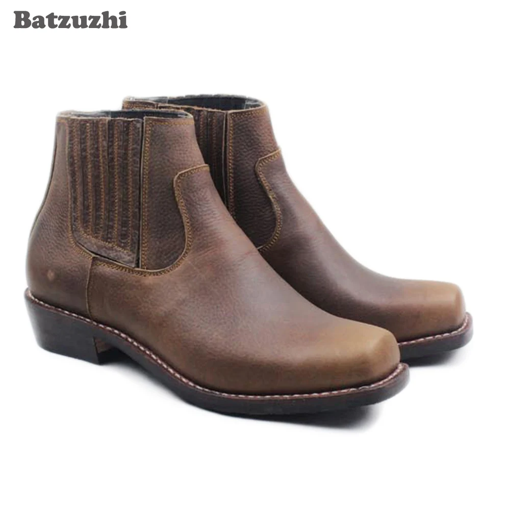 Handmade Western Cowboy Men's Boots Square Toe Real Cowhilde Genuine Leather Boots Men Ankle Motorcycle Botas Militares, EU38-46
Handmade Western Cowboy Men's Boots Square Toe Real Cowhilde Genuine Leather Boots Men Ankle Motorcycle Botas Militares, EU38-46