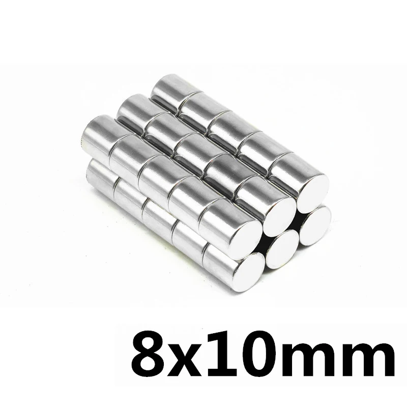 20/50/100 pcs магнетический сильные цилиндрические магниты диск 8 мм x 10 NdFeb N35