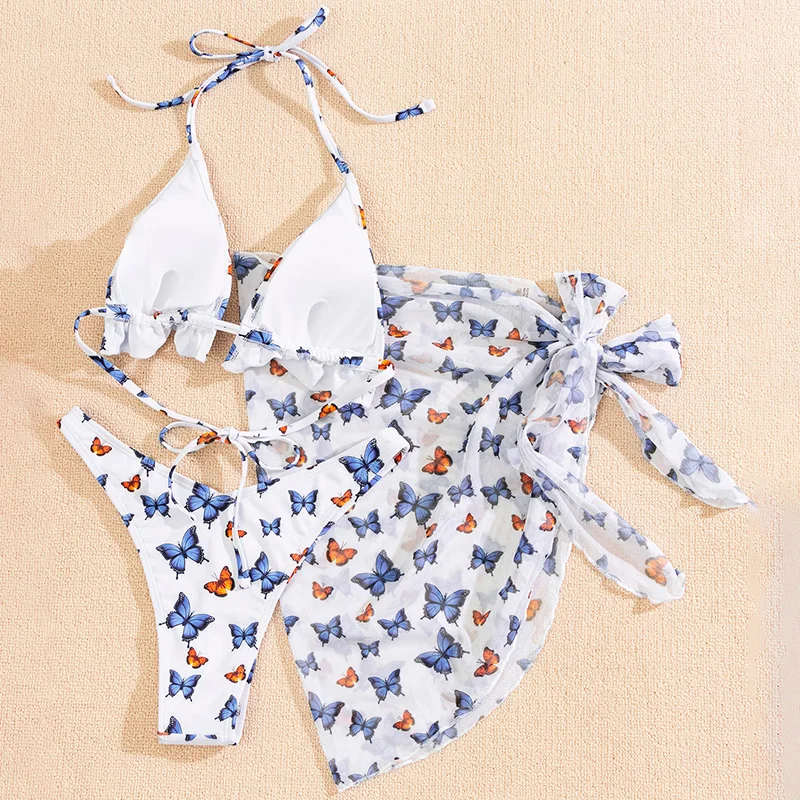 Butterfly Print 3 Pieces Set Swimwear Women Bikini Triangle Micro Mini Swimsuit Beachwear Backless Bathing Suit Biquini
Butterfly Print 3 Pieces Set Swimwear Women Bikini Triangle Micro Mini Swimsuit Beachwear Backless Bathing Suit Biquini