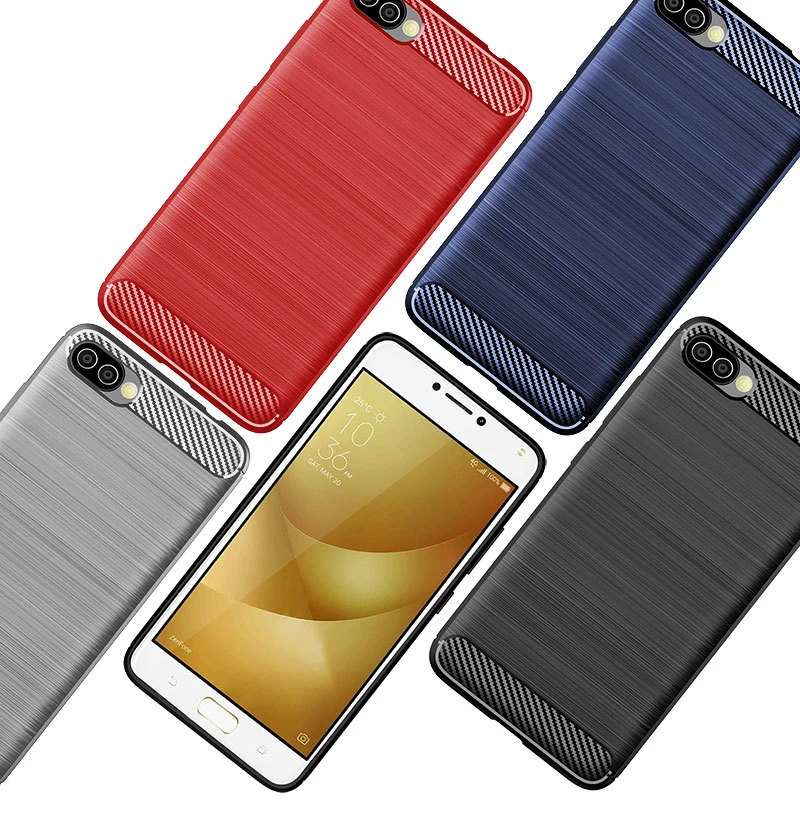 Чехол из углеродного волокна для Asus Zenfone 3 Zoom ZE553KL 4 Max Pro ZC520KL ZE554KL ZC554KL ZS551KL мягкий