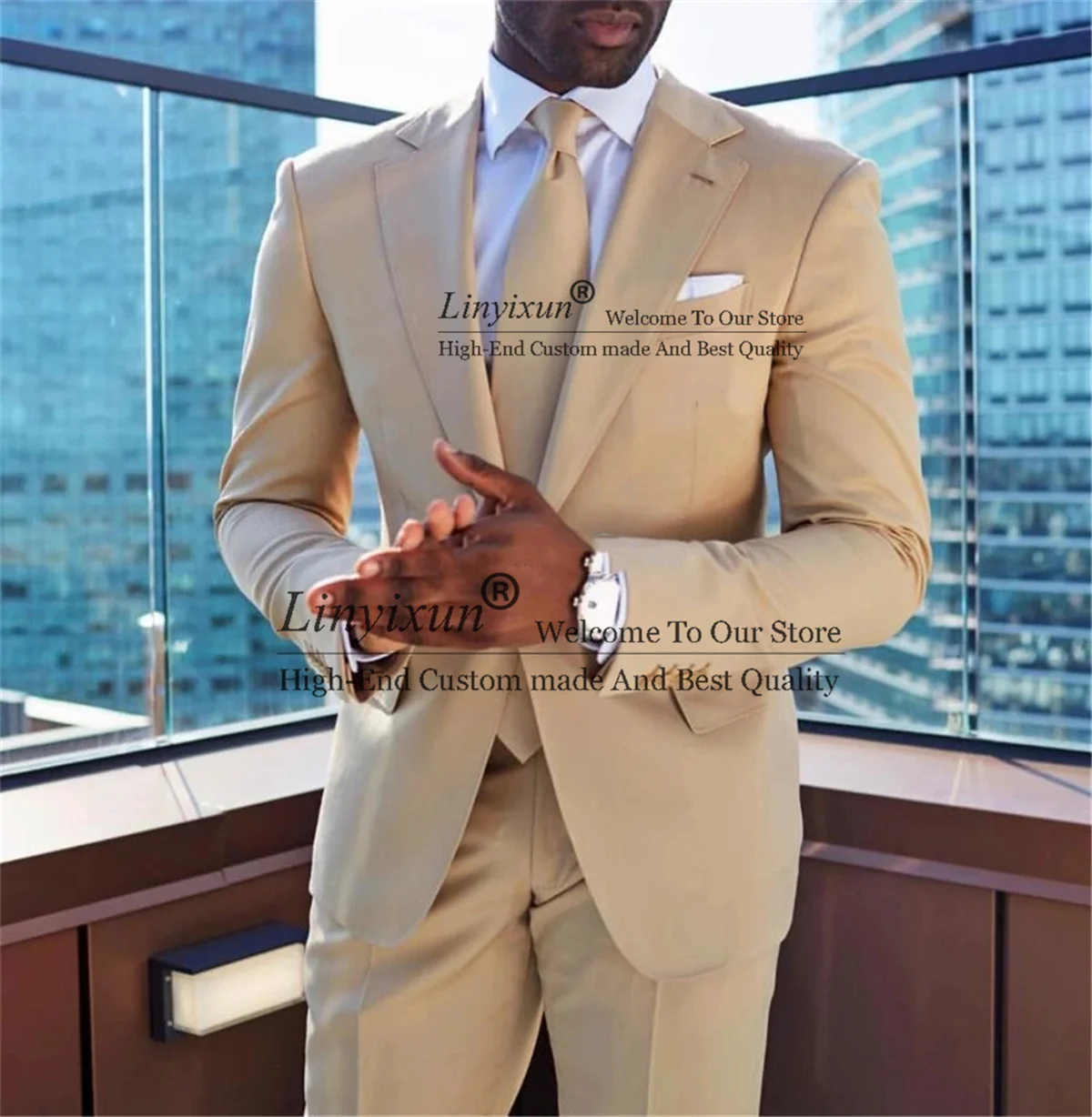 Men Suits Prom Tuxedo Beige Groom Wedding Suits For Men Custom Blazer Terno Masuclino 3 Pieces (Jacket +Pant) Costume Homme
Men Suits Prom Tuxedo Beige Groom Wedding Suits For Men Custom Blazer Terno Masuclino 3 Pieces (Jacket +Pant) Costume Homme