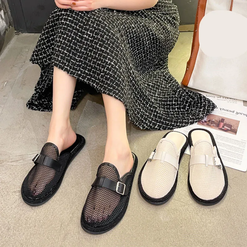 Slippers Casual Summer Women's Shoes Slides Pantofle Low Cover Toe Loafers Luxury 2021 Flat Fabric Basic Rubber Fretwork PU 
Slippers Casual Summer Women's Shoes Slides Pantofle Low Cover Toe Loafers Luxury 2021 Flat Fabric Basic Rubber Fretwork PU