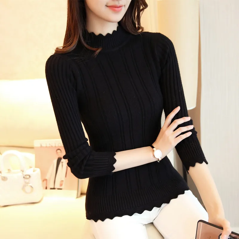 OHCLOTHIN 2020 new Fashion half Korean women knitted sweater slim petal collar shirt Elastic Bottoming Turtleneck Twist Pullover
OHCLOTHIN 2020 new Fashion half Korean women knitted sweater slim petal collar shirt Elastic Bottoming Turtleneck Twist Pullover