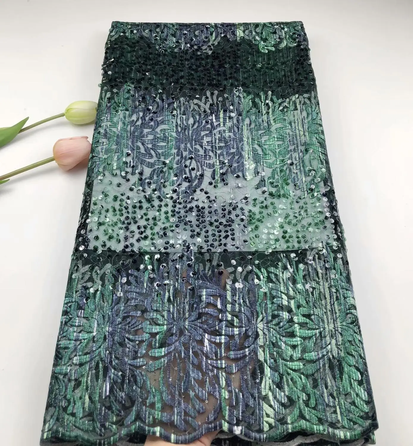 embroidered french lace fabric 5yards african net tulle lace fabric with sequins for party dress HSFE192
embroidered french lace fabric 5yards african net tulle lace fabric with sequins for party dress HSFE192