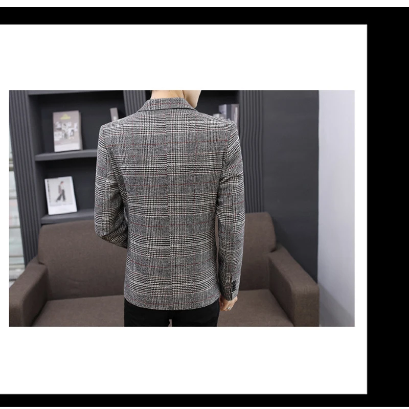 Wholesale Vintage Plaid Blazer British Stylish Male Blazer Suit Jacket Business Casual One Button Blazer Regular men Abrigo Homb
Wholesale Vintage Plaid Blazer British Stylish Male Blazer Suit Jacket Business Casual One Button Blazer Regular men Abrigo Homb