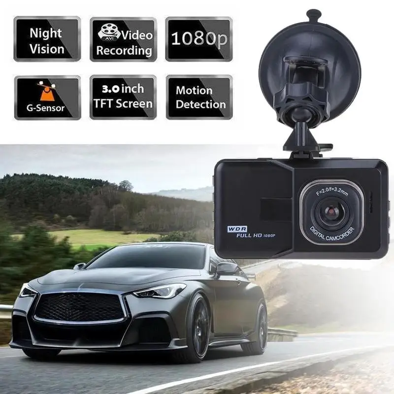 Автомобильный видеорегистратор 3 дюймовый Full Hd 1080p для автомобиля Edr Dashcam с