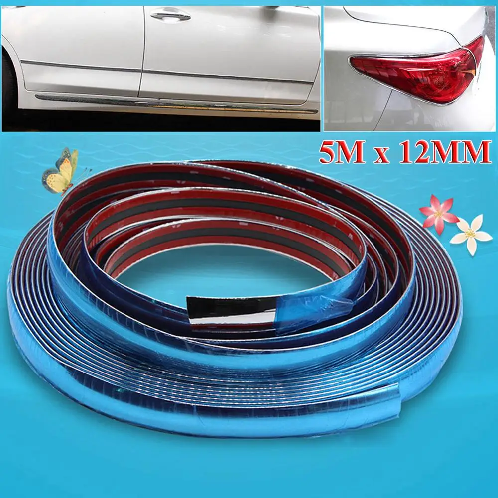 

Discount! 12mm / 16ft Car Bumper Strip Adhesive Auto Bright Silver Chrome Moulding Trim For Car Products Tools Car Accessories