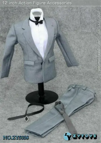 ZYTOYS ZY5038 1/6 Scale Male Suit Clothes Set Shirt Suit Pants Fit 12" PH HT Action Figure Grey 
ZYTOYS ZY5038 1/6 Scale Male Suit Clothes Set Shirt Suit Pants Fit 12" PH HT Action Figure Grey
