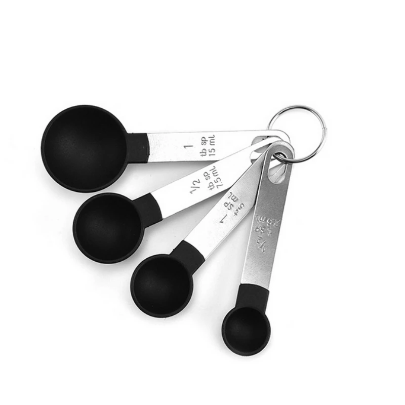 8-piece Black Measuring Tool-4 Measuring Cups / 4 Measuring Spoons Nylon Measuring Cup And Measuring Spoon With Metal Handle Set
8-piece Black Measuring Tool-4 Measuring Cups / 4 Measuring Spoons Nylon Measuring Cup And Measuring Spoon With Metal Handle Set