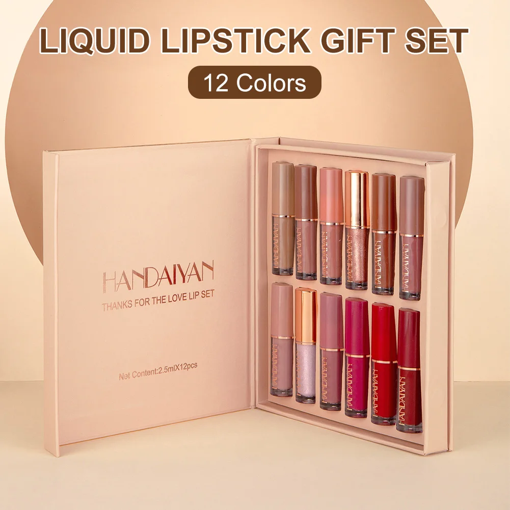 12 Colors Liquid Lipstick Set Long-Lasting Non-Sticky Lip Gloss Soft Pigmented Lip Makeup Gift for Girls Women
12 Colors Liquid Lipstick Set Long-Lasting Non-Sticky Lip Gloss Soft Pigmented Lip Makeup Gift for Girls Women