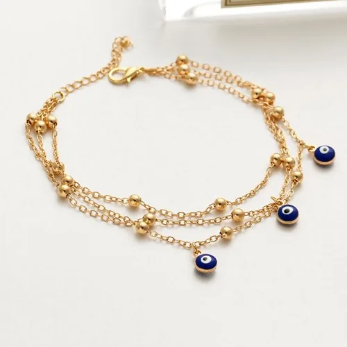 New Multilayer Anklet Silver Color White & Blue Evil Eye Enamel Ankle Chain Bracelet Barefoot Sandal Beach Foot Jewelry 1 Piece
New Multilayer Anklet Silver Color White & Blue Evil Eye Enamel Ankle Chain Bracelet Barefoot Sandal Beach Foot Jewelry 1 Piece