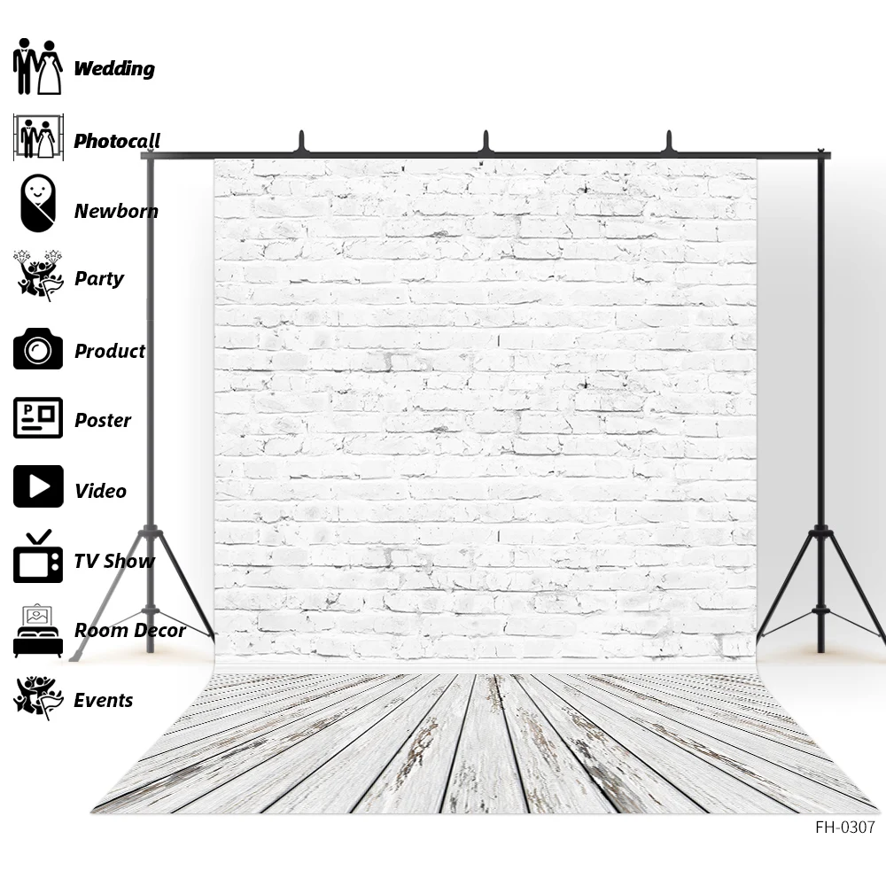 White Brick Wall Wooden Floor Backdrop Baby Portrait Pet Food Photography For Photo Studio Background Newborn Children Photocall
White Brick Wall Wooden Floor Backdrop Baby Portrait Pet Food Photography For Photo Studio Background Newborn Children Photocall