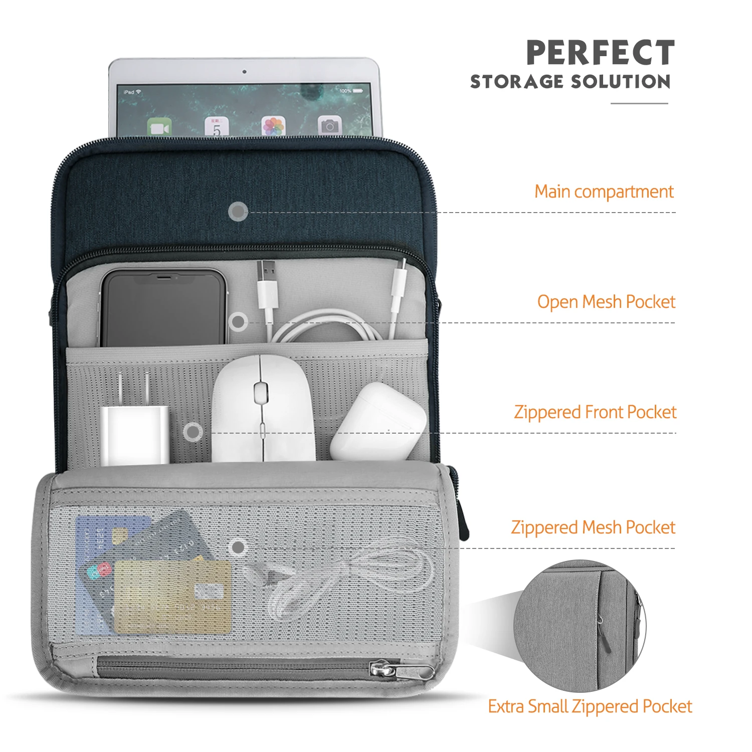 9-11 Inch Tablet Sleeve Bag Carrying Case with Storage Pockets For Samsung Galaxy Tab S6 Lite,Galaxy Tab S7,iPad Pro 11/iPad 9.7
9-11 Inch Tablet Sleeve Bag Carrying Case with Storage Pockets For Samsung Galaxy Tab S6 Lite,Galaxy Tab S7,iPad Pro 11/iPad 9.7