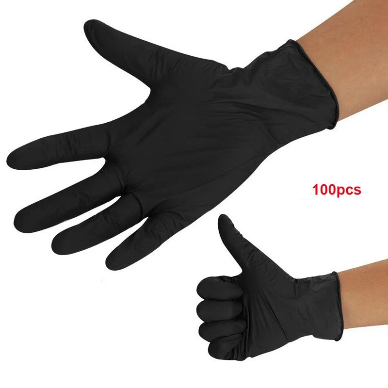 100Pcs Nitrile Disposable Gloves Black Household Kitchen Cleaning Gloves Work Garden Glove Universal for Left and Right Hand
100Pcs Nitrile Disposable Gloves Black Household Kitchen Cleaning Gloves Work Garden Glove Universal for Left and Right Hand
