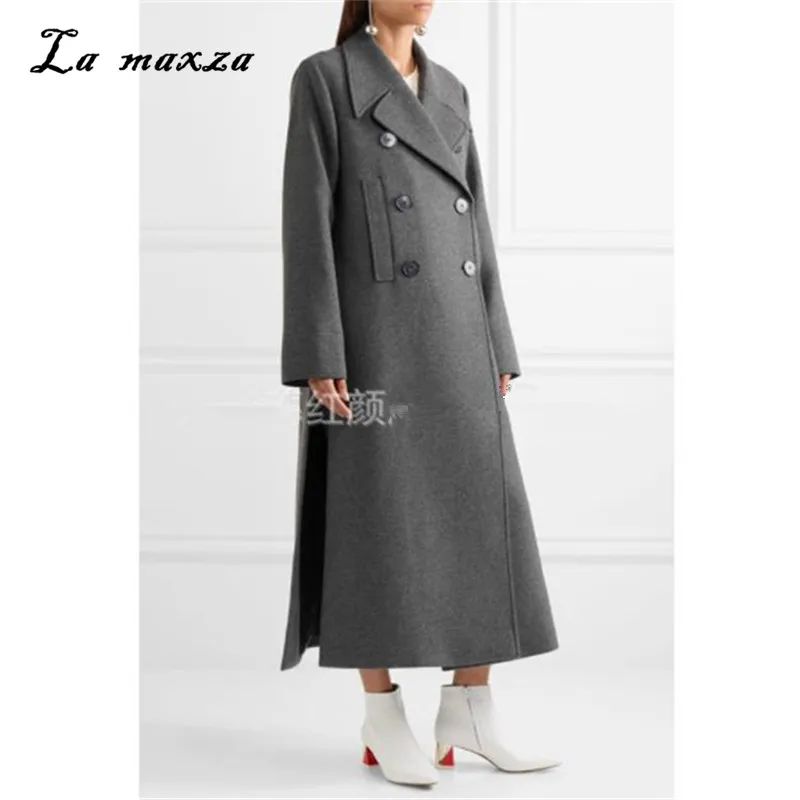 Oversize Grey Loose Women Fashion Casual Wool Coat Winter Casual Double Breasted Ladies Coats
Oversize Grey Loose Women Fashion Casual Wool Coat Winter Casual Double Breasted Ladies Coats
