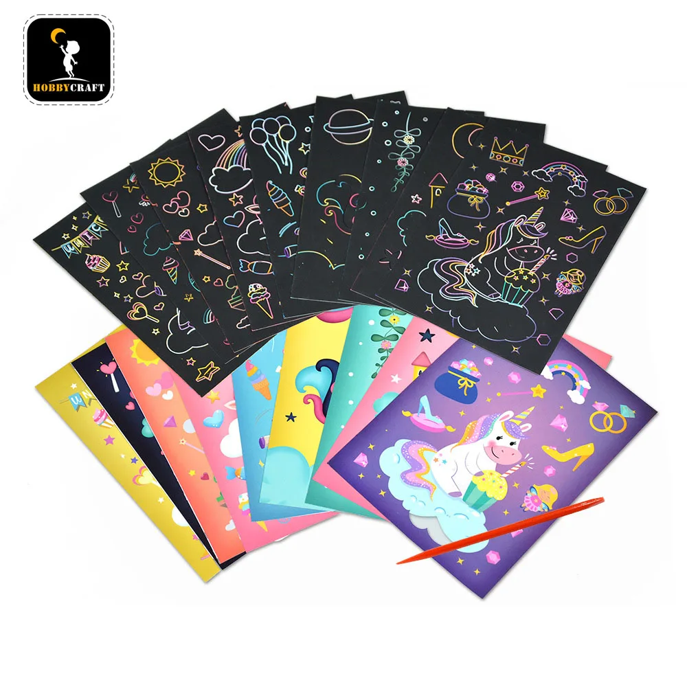 9Pcs Magic Colorful Rainbow Scratch Art Painting Paper Card Kit Cartoon Unicorn Dinosaur Drawing Board Kids DIY Educational Toy
9Pcs Magic Colorful Rainbow Scratch Art Painting Paper Card Kit Cartoon Unicorn Dinosaur Drawing Board Kids DIY Educational Toy