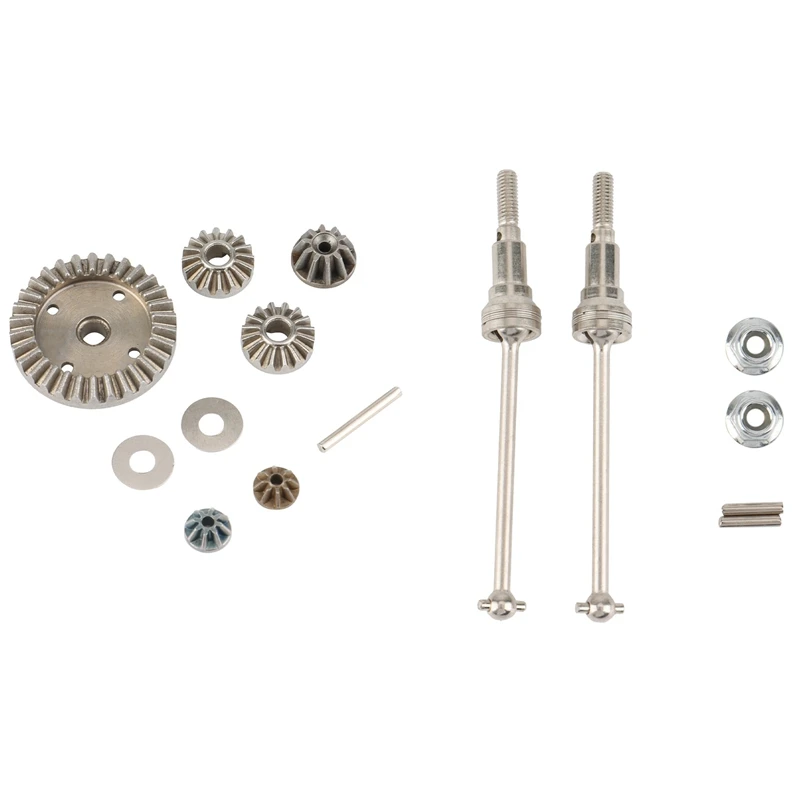 

2 Set RC Car Part: 1 Set Metal Front Drive Shaft M16105 & 1 Set Metal Differential Driving Gears