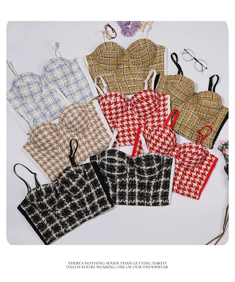 Houndstooth Camisole For Outer Wear Plaid Shaping Corset Top Women's Tube Top Sexy Party Prom Christmas Performance Tank Tops
Houndstooth Camisole For Outer Wear Plaid Shaping Corset Top Women's Tube Top Sexy Party Prom Christmas Performance Tank Tops