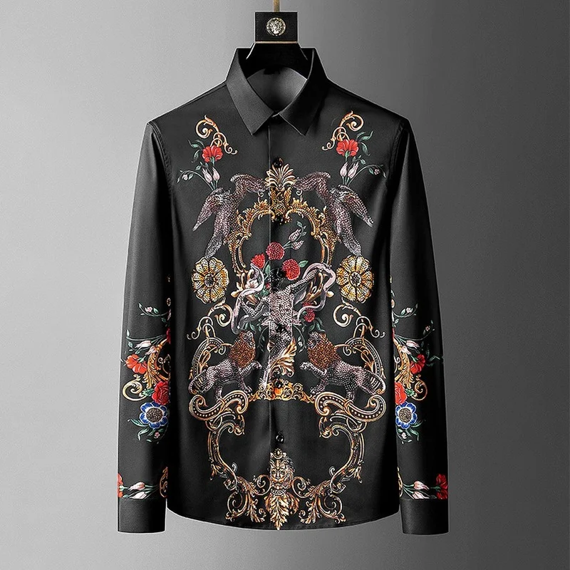 Luxury Print Shirts Men Long Sleeve Slim Fit Casual Shirt Male Business Formal Dress Shirts Streetwear Party Chemise Homme
Luxury Print Shirts Men Long Sleeve Slim Fit Casual Shirt Male Business Formal Dress Shirts Streetwear Party Chemise Homme