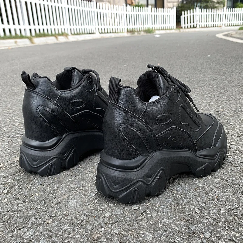 Fashion Spring Wedge Platform Sneakers Women Shoes Korean Lace Up Black Chunky Sneakers High Heel Leather Casual Shoes Woman
Fashion Spring Wedge Platform Sneakers Women Shoes Korean Lace Up Black Chunky Sneakers High Heel Leather Casual Shoes Woman