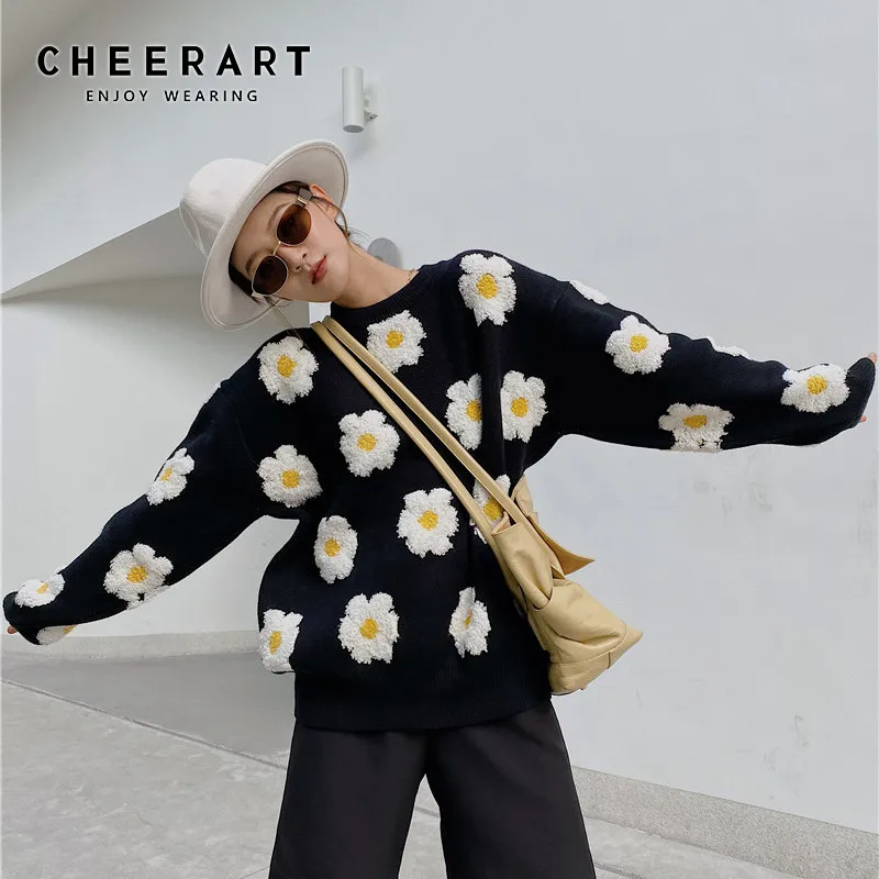 CHEERART Daisy Winter Sweaters For Women Fashion Pullover Knitted Sweater Sweatshirt Christmas Jumper Fashion 2020 Clothing
CHEERART Daisy Winter Sweaters For Women Fashion Pullover Knitted Sweater Sweatshirt Christmas Jumper Fashion 2020 Clothing