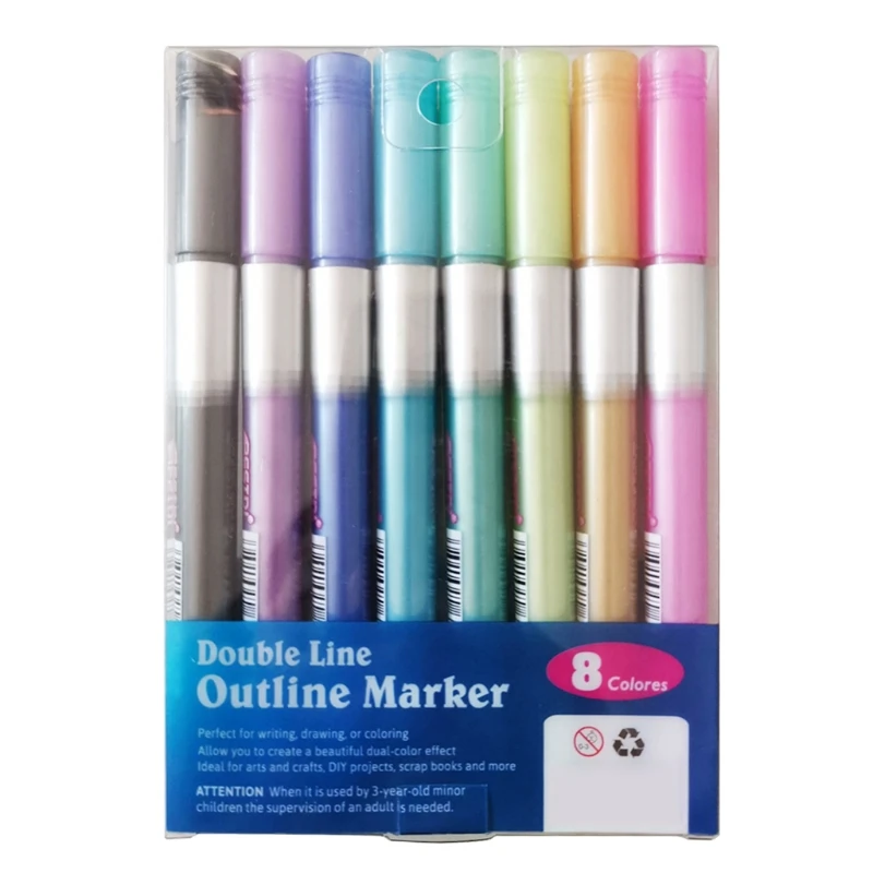 8/12pc Double Line Outline Metallic Marker Pens Color Graffiti Painting DIY Pen
8/12pc Double Line Outline Metallic Marker Pens Color Graffiti Painting DIY Pen