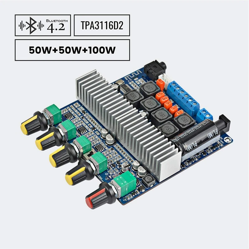 DC12V-24V 2.1 Channel TPA3116 Subwoofer Amplifier Board High Power Bluetooth Audio Amplifier Board 50W+50W+100W
DC12V-24V 2.1 Channel TPA3116 Subwoofer Amplifier Board High Power Bluetooth Audio Amplifier Board 50W+50W+100W