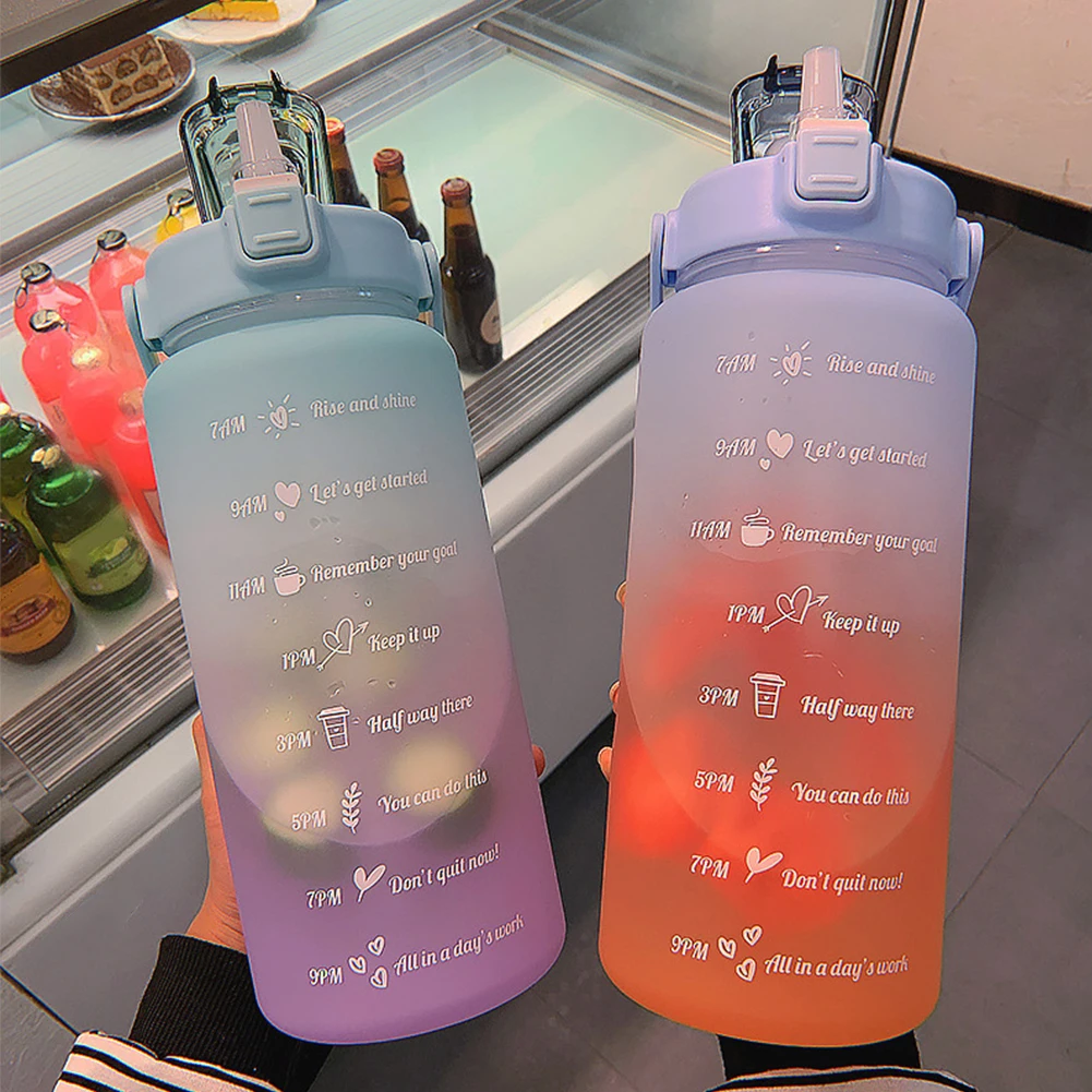 2 Liters Water Bottle Motivational Drinking Bottle Sports Water Bottle With Time Marker Stickers Portable Reusable Plastic Cups
2 Liters Water Bottle Motivational Drinking Bottle Sports Water Bottle With Time Marker Stickers Portable Reusable Plastic Cups