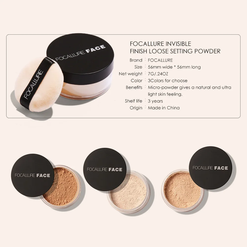 Loose Finishing Powder Face Makeup Foundation Setting Powder, Light to Tan 3 Tones
Loose Finishing Powder Face Makeup Foundation Setting Powder, Light to Tan 3 Tones