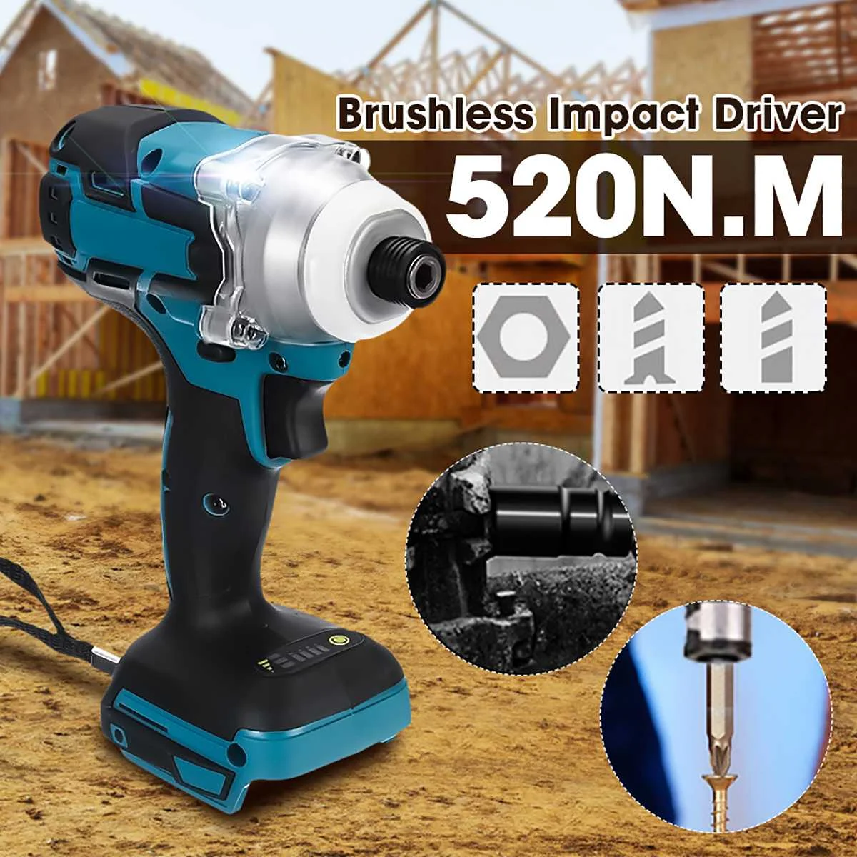 New 520NM Brushless Cordless Electric Screwdriver Impact Wrench Rechargeable 1/2 inch Power Tools for Home With 18V Battery
New 520NM Brushless Cordless Electric Screwdriver Impact Wrench Rechargeable 1/2 inch Power Tools for Home With 18V Battery