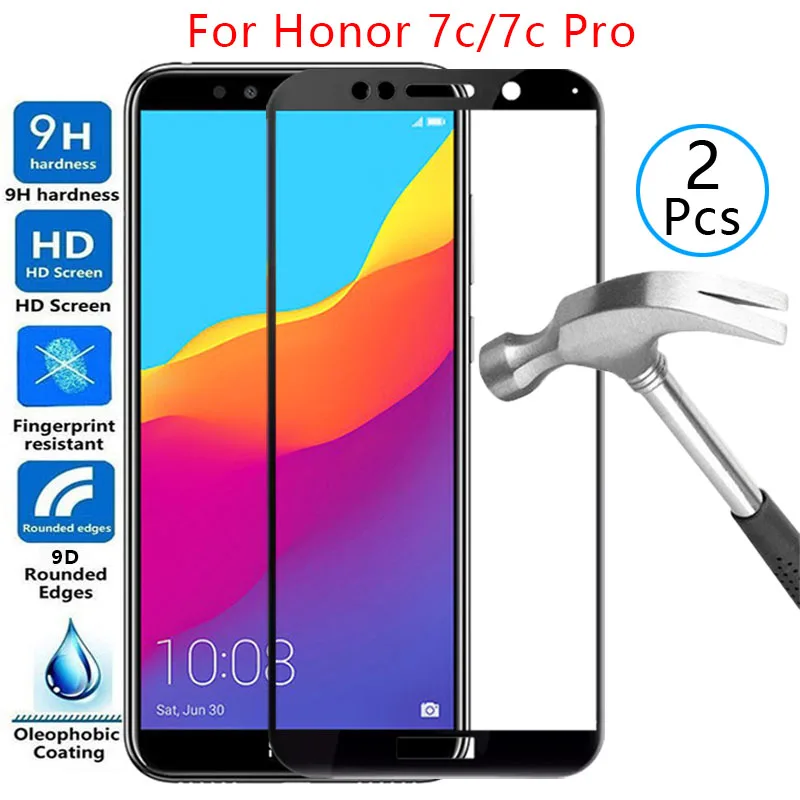 Защитный экран 9d чехол из закаленного стекла для huawei honor 7c pro honor7c 7cpro honer 7 c c7