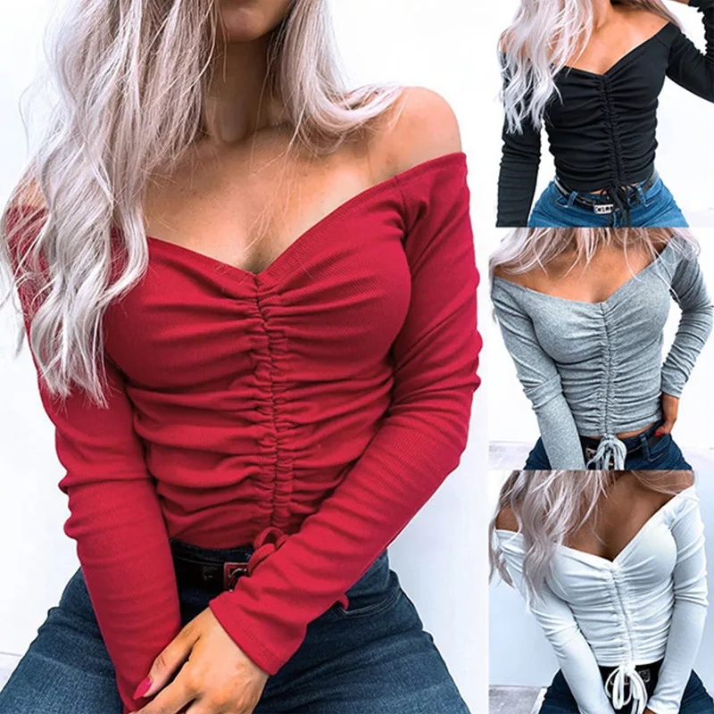 Y2K Off Shoulder Shirring Slash Neck Crop Top 2022 Spring Autumn Fashion Solid Slim T-shirt Casual Long Sleeve Tee Shirt Female
Y2K Off Shoulder Shirring Slash Neck Crop Top 2022 Spring Autumn Fashion Solid Slim T-shirt Casual Long Sleeve Tee Shirt Female