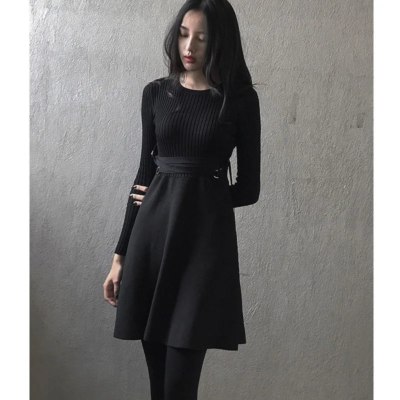 Fake Two Knitwear Dress Women Korean Patchwork Lace-Up Knitted Vestidos O-Neck Slim Fit Short Cool Street A-Line Dresses 9038#
Fake Two Knitwear Dress Women Korean Patchwork Lace-Up Knitted Vestidos O-Neck Slim Fit Short Cool Street A-Line Dresses 9038#