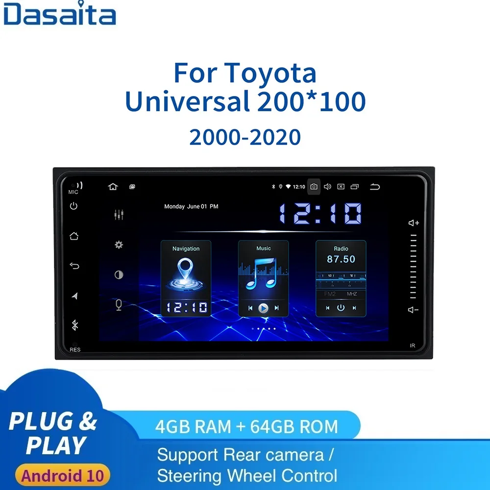 Автомагнитола 2 din 7 дюймовый экран Android 10 0 с GPS 4 Гб ОЗУ 64 ПЗУ DSP HDMI для Toyota Corolla Camry Prado