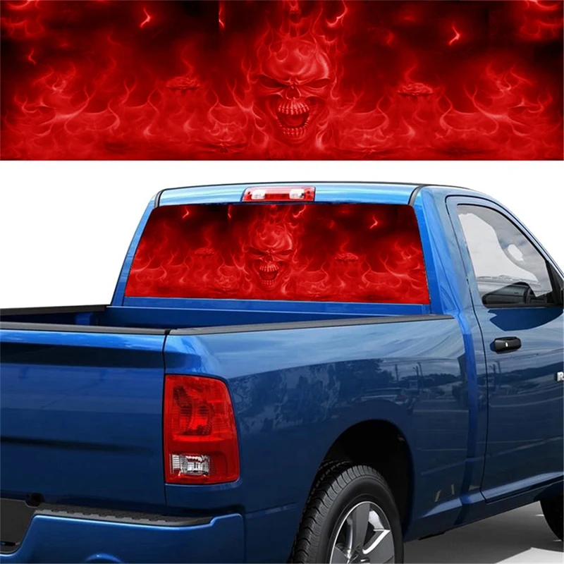 Red Flame Skull for Truck Jeep Suv Pickup 3D Rear Windshield Decal Sticker Decal Rear Window Glass Poster 66 x 29.1 Inch A121 
Red Flame Skull for Truck Jeep Suv Pickup 3D Rear Windshield Decal Sticker Decal Rear Window Glass Poster 66 x 29.1 Inch A121