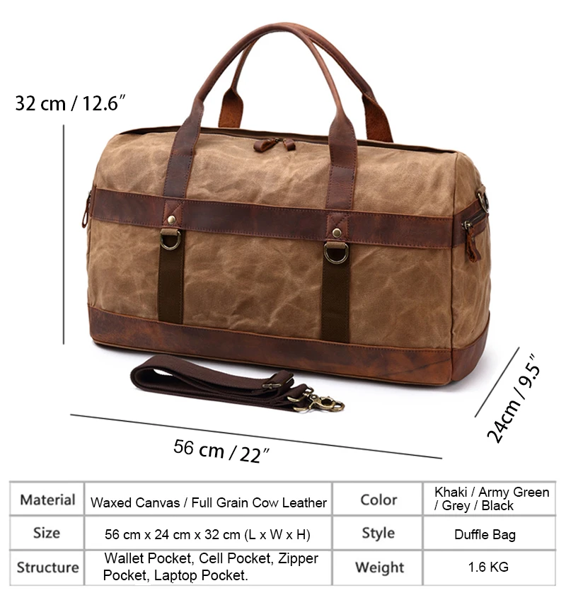 Waterproof Canvas Duffle Bag Durable Canvas Leather Travel Bag Men Tote Beg Large Capacity Gym Bag 
Waterproof Canvas Duffle Bag Durable Canvas Leather Travel Bag Men Tote Beg Large Capacity Gym Bag
