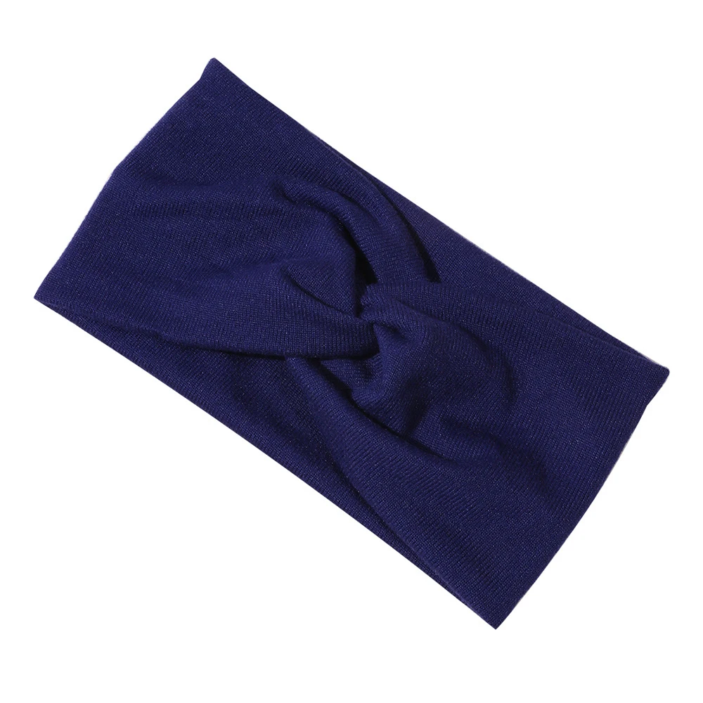 Women Solid Knitting Cross Knot Woolen Warm Headbands Hair Holder Elastic Hairbands Turban Headwraps Fashion Hair Accessories