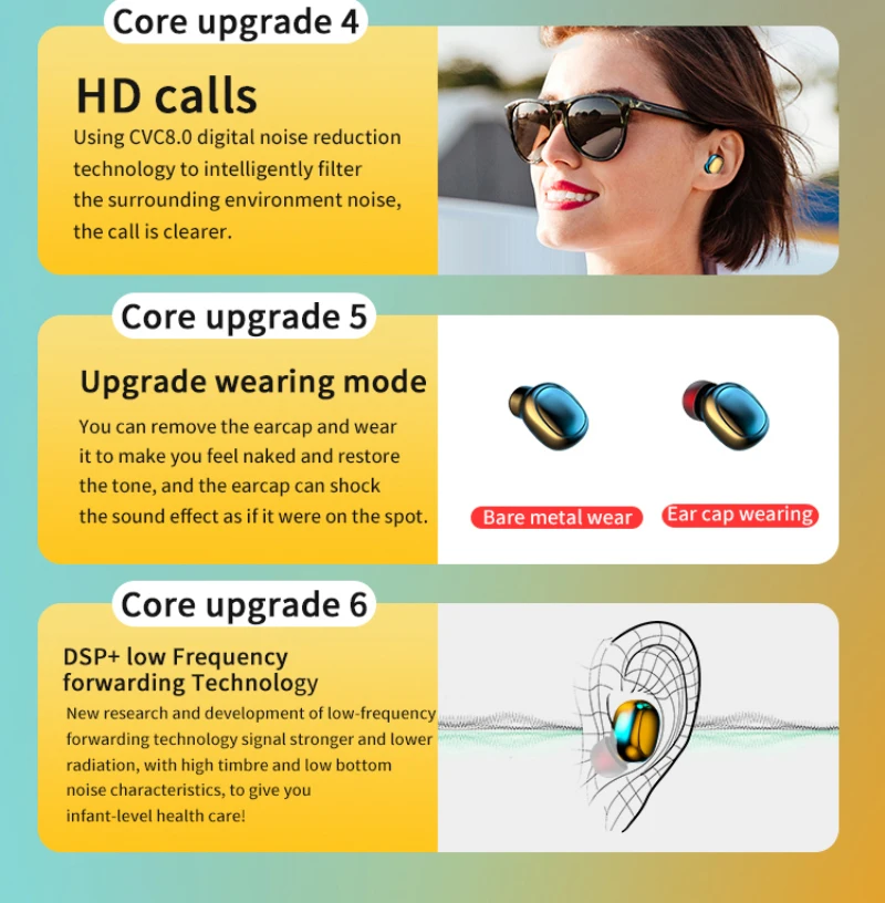 TWS Wireless Bluetooth 5.0 Earphones Headphones 9D Noise Earbuds Reduction Stereo Sport Headsets with Microphone for Smartphones
TWS Wireless Bluetooth 5.0 Earphones Headphones 9D Noise Earbuds Reduction Stereo Sport Headsets with Microphone for Smartphones