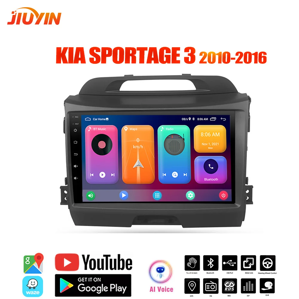 JIUYIN 2G+32G Android 10 Ai Voice Car Radio For Kia Sportage 3 SL 2010-2016 GPS Stereo Auto Audio Bluetooth Multimedia Player
JIUYIN 2G+32G Android 10 Ai Voice Car Radio For Kia Sportage 3 SL 2010-2016 GPS Stereo Auto Audio Bluetooth Multimedia Player