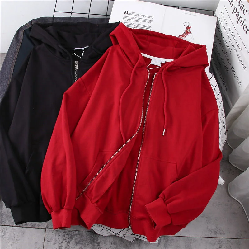 2021 Korean Plain Long Sleeve Women Lazy Plush And Thick Zipper Autumn Winter Fashion Women's Sweatshirts Hoodie Coats
2021 Korean Plain Long Sleeve Women Lazy Plush And Thick Zipper Autumn Winter Fashion Women's Sweatshirts Hoodie Coats