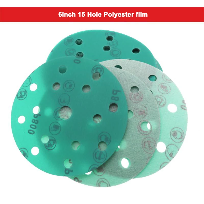6 Inch 150mm 15 Hole Green Sanding Paper Polyester Film Wet & Dry Sandpaper Polished Paint Abrasive Tools
6 Inch 150mm 15 Hole Green Sanding Paper Polyester Film Wet & Dry Sandpaper Polished Paint Abrasive Tools