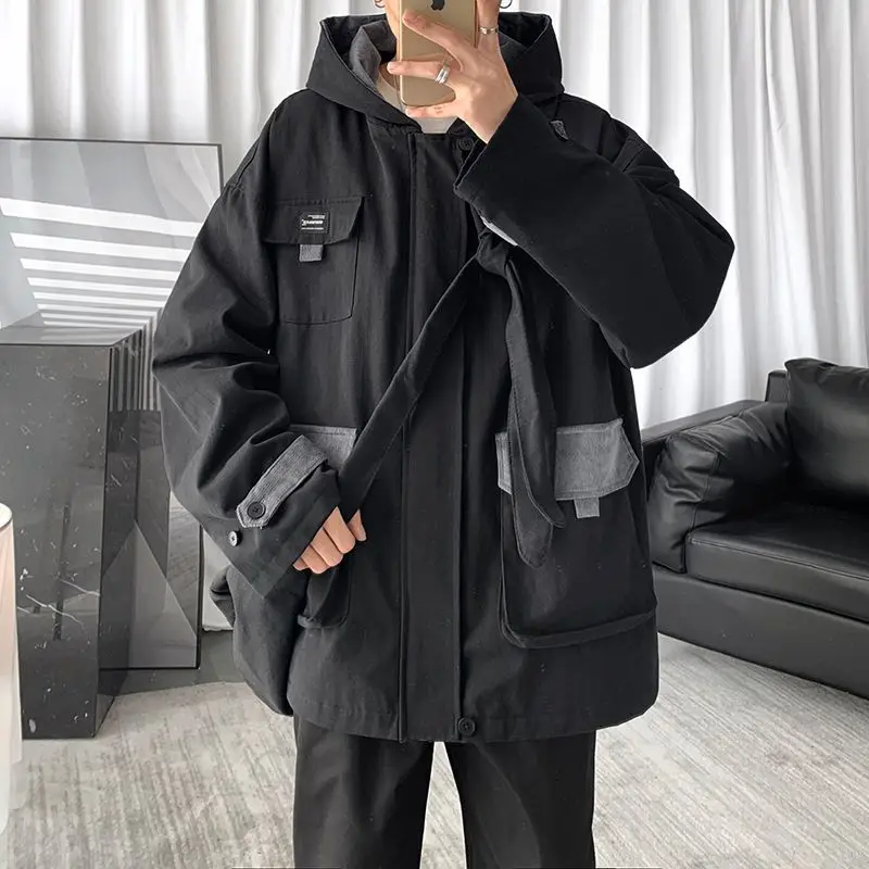 2022 Spring Autumn New Tactical Jacket Men Women Loose Ruffian Handsome Hong Kong Style Trend Hooded Casual Techwear Streetwear 
2022 Spring Autumn New Tactical Jacket Men Women Loose Ruffian Handsome Hong Kong Style Trend Hooded Casual Techwear Streetwear