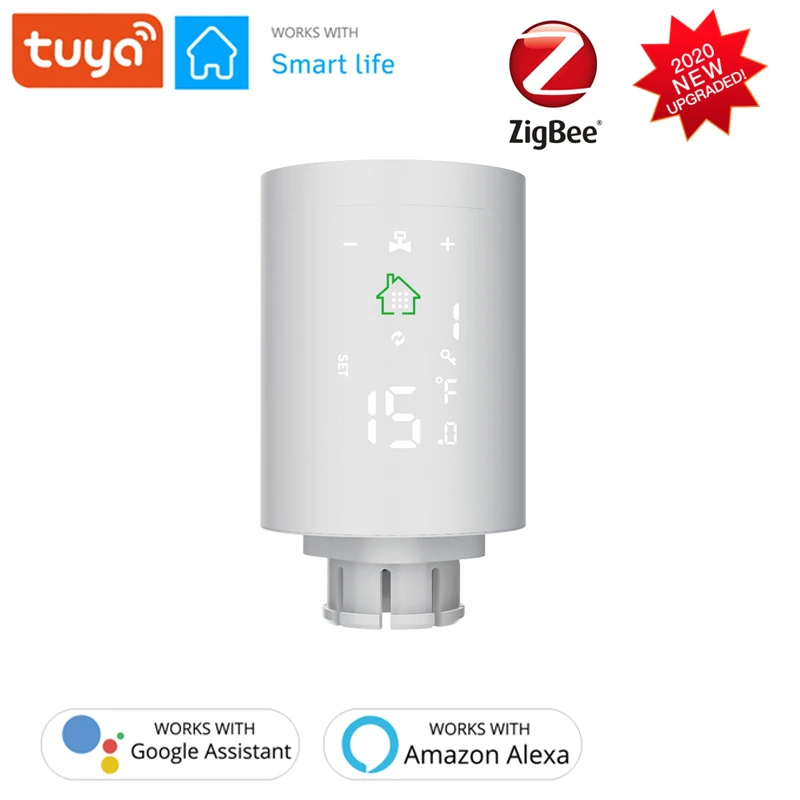 Tuya ZigBee Smart Radiator Actuator Programmable Thermostat Heater Temperature Controller LCD Display Voice Control Work Via Hub
Tuya ZigBee Smart Radiator Actuator Programmable Thermostat Heater Temperature Controller LCD Display Voice Control Work Via Hub