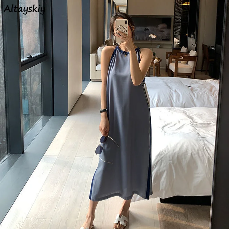Women Sleeveless Dresses Patchwork Fashionable Backless Designed Sexy Side-slit Temperament Mid-calf Harajuku Streetwear M-3XL
Women Sleeveless Dresses Patchwork Fashionable Backless Designed Sexy Side-slit Temperament Mid-calf Harajuku Streetwear M-3XL