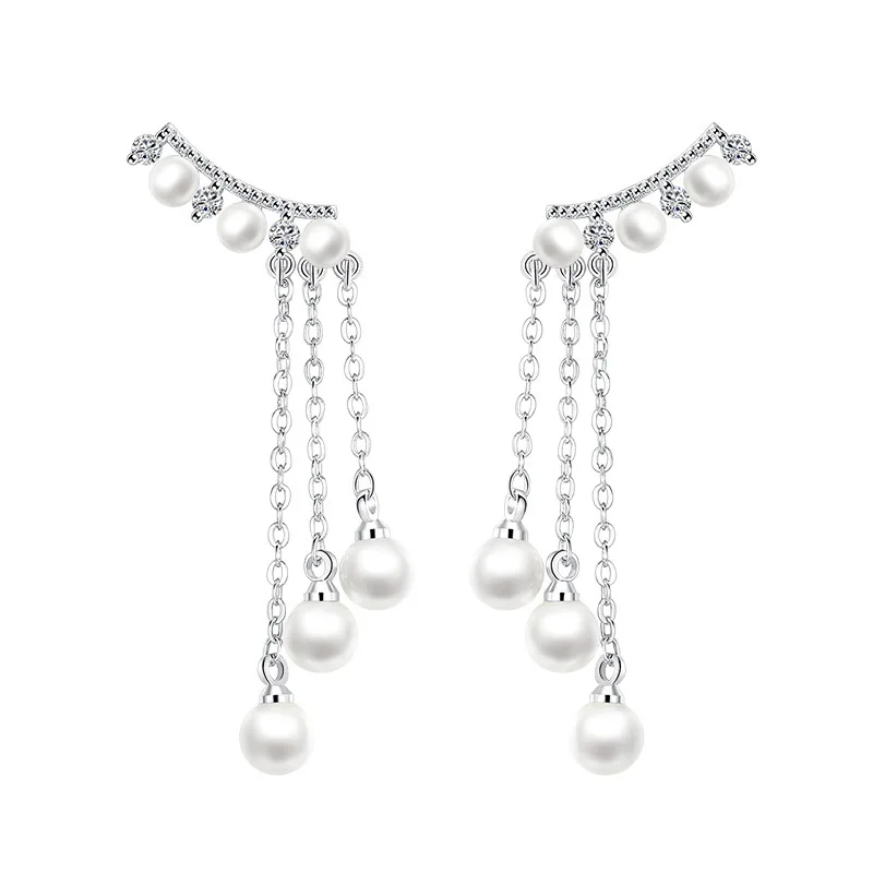 925 Sterling Silver Jewelry Woman Brand Fashion Female Drop Earrings Long Exaggerated Tassel Pearl Earrings
925 Sterling Silver Jewelry Woman Brand Fashion Female Drop Earrings Long Exaggerated Tassel Pearl Earrings